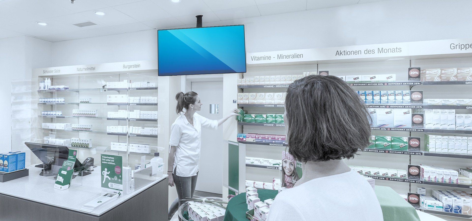 POS-Healthcare — DOOH-Werbescreen
